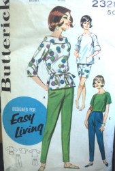 2328 62 TIE OVERBLOUSE,PANTS,TOPS,JAMAICA SHORTS PATTERN 16 36